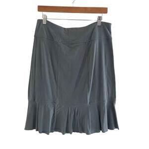 Athleta Gatsby Pull On Flounce Hem Skirt Gray Blue Size Medium 0627A
